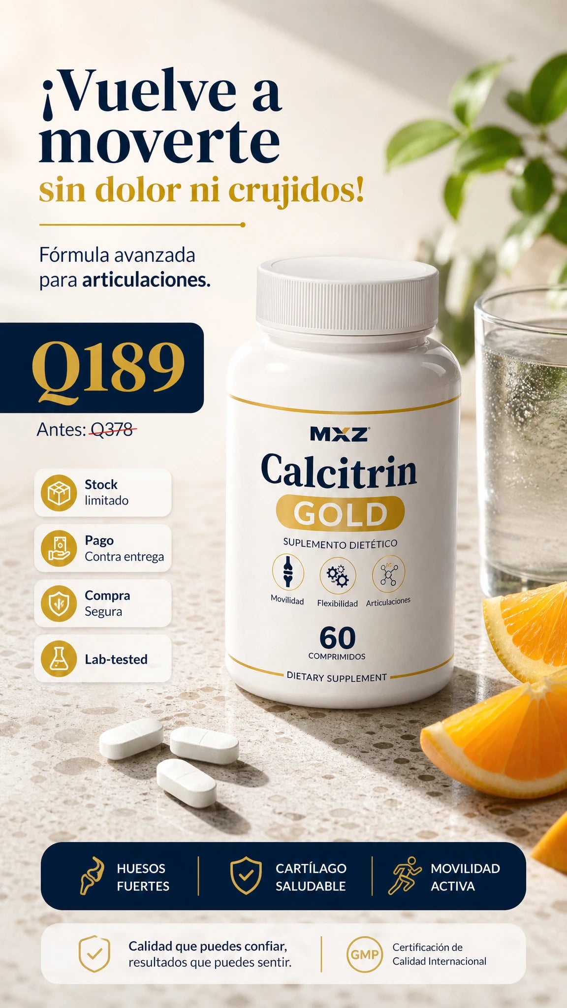 Calcitrin Gold™: Recupera tu Movilidad, Protege tus Articulaciones y Vuelve a Moverte Sin Dolor