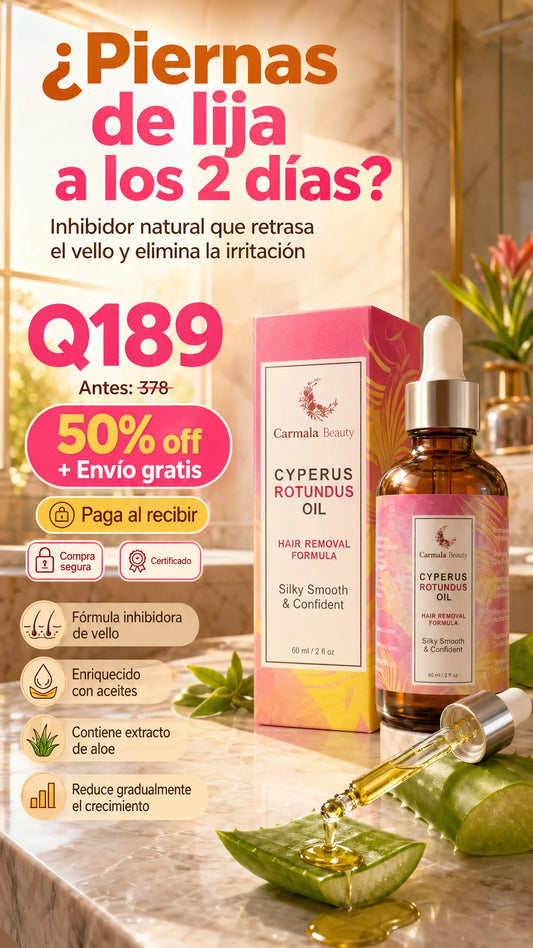 Cyperus Rotundus Oil® [60 ml]: Inhibidor de Vello, Menos Depilación y Suavidad Duradera (Tratamiento Progresivo, Acción de Raíz y Alternativa Sin Dolor)