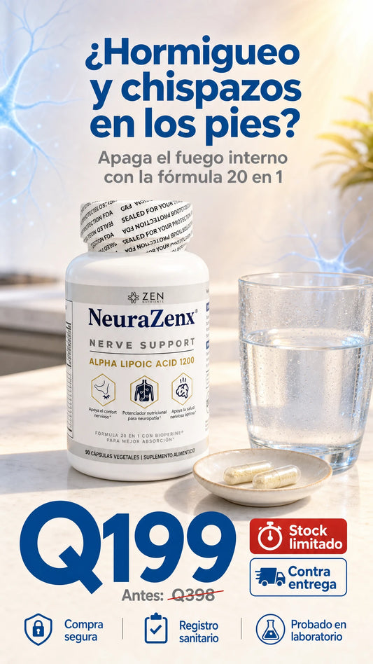 NeuraZenx Fórmula 20 en 1: Complejo Vitamínico para la Salud de los Nervios y Recuperación Muscular