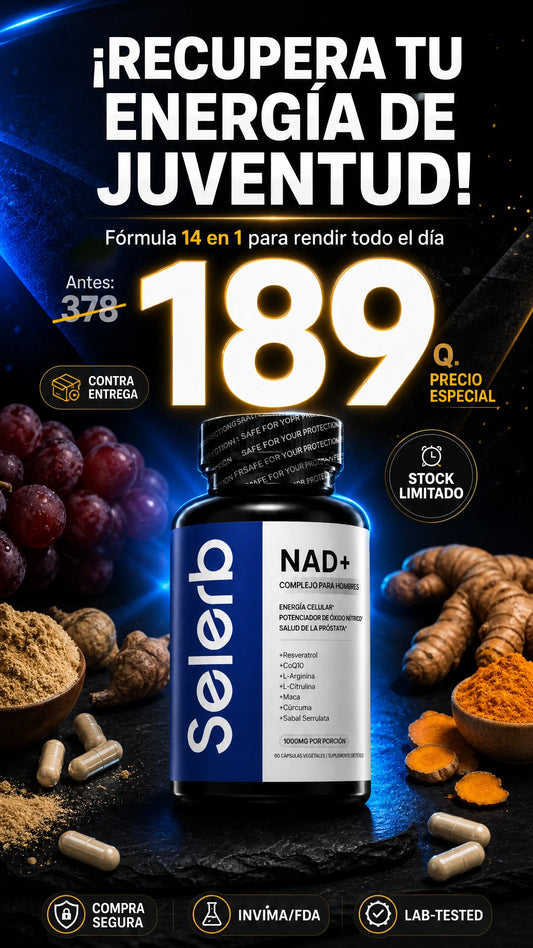 Selerb NAD+ Men's Complex [60 Cápsulas]: Apoya la Salud de la Próstata y Función Masculina (Sabal Serrulata, Maca y Cúrcuma)