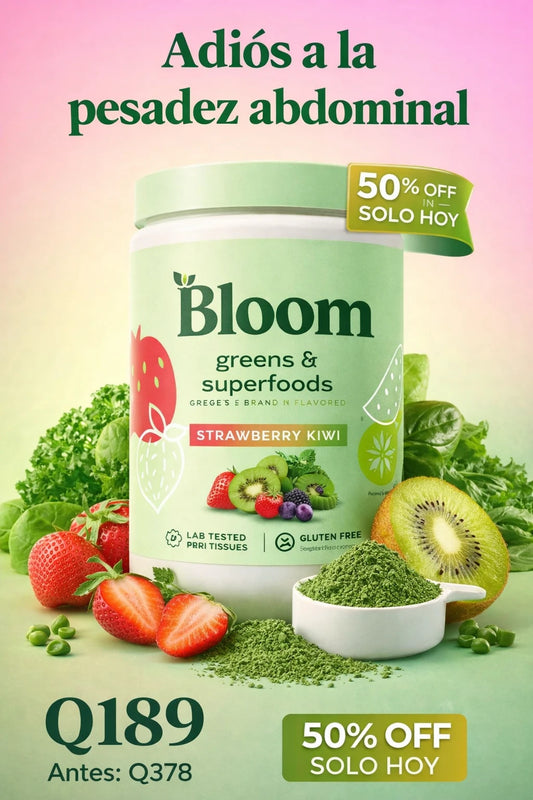Bloom Greens & Superfoods® [Sabor Fresa-Kiwi]: Alivia la Inflamación y Mejora tu Digestión (Probióticos, Enzimas y Adaptógenos)